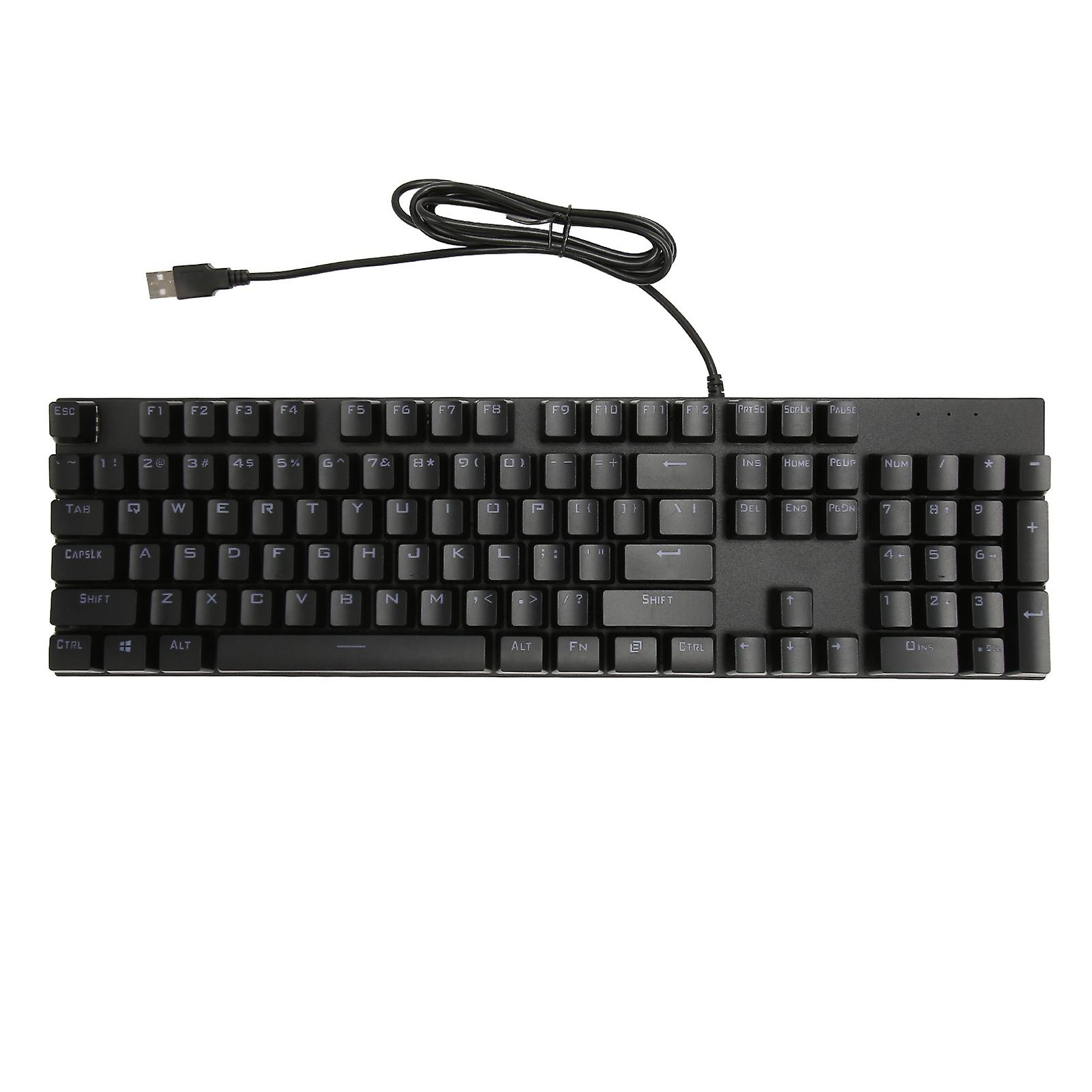 Full Size Mechanical Keyboard 104 Keys USB Wired Gaming Keyboard with Numeric Keypad Red Switch