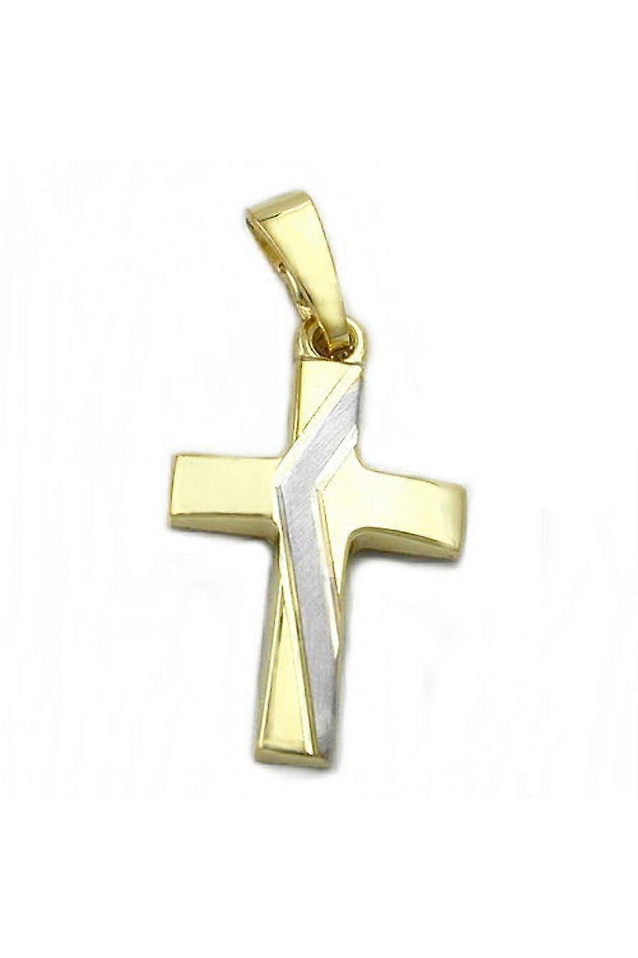 Pendant Cross Bicolor 14k Gold - Gl430880