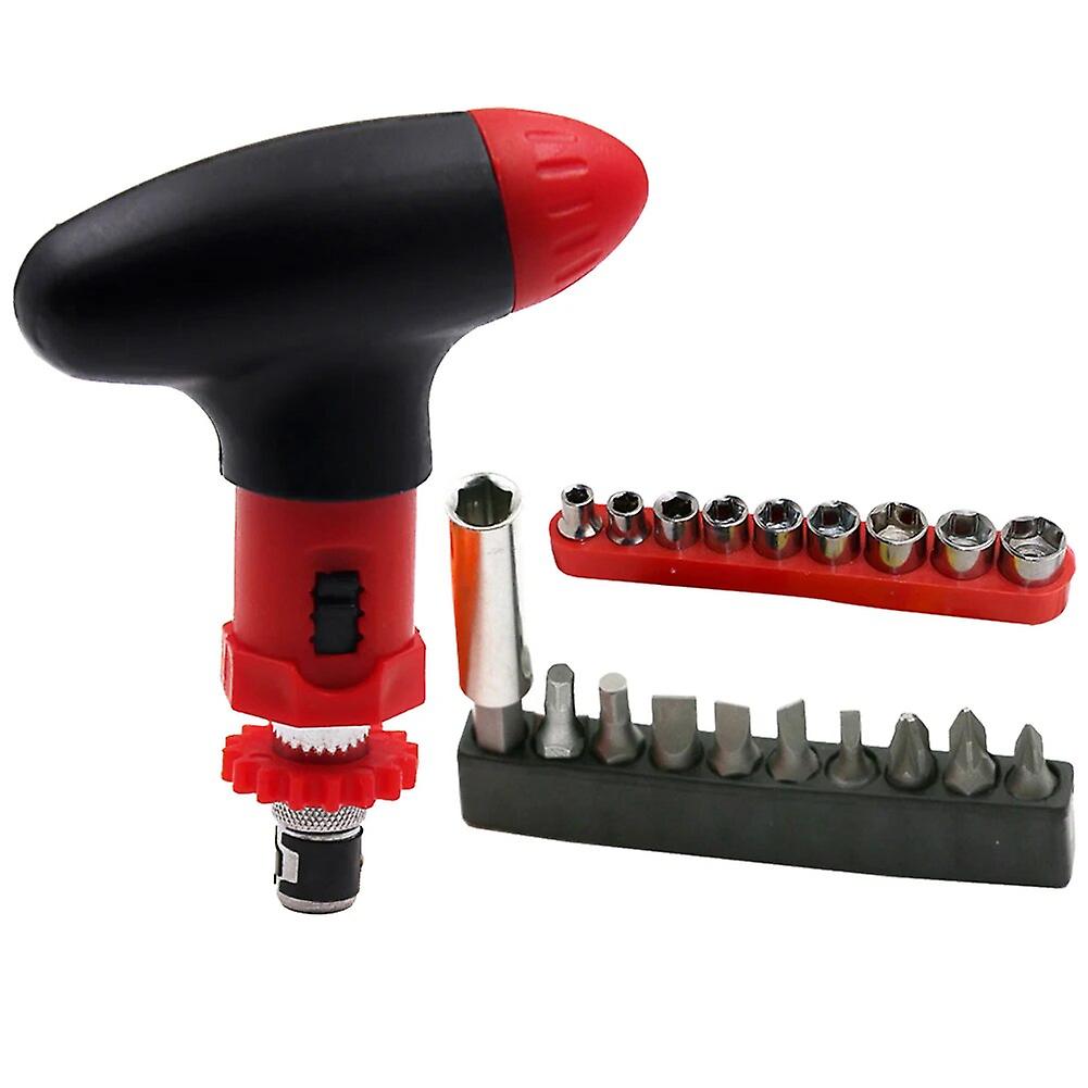 Hand Ratchet Wrench Tool T-Type Ratchet Screwdriver Quick Bolt Driver Batch 6.35mm Forward Reverse Screwdriver Hand Tools~14532