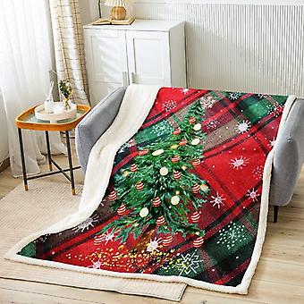 Merry Christmas Plush Blanket Xmas Tree Fleece Throw Blanket