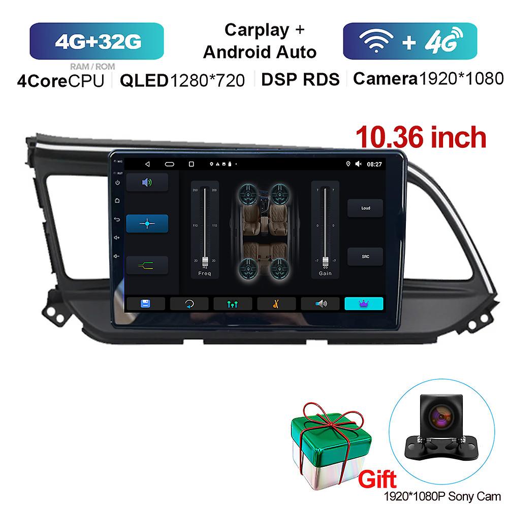 For Hyundai Elantra 6 2019 2020 Car Intelligent System CarPlay DSP Navigation GPS 8G 128G Android All In One  MIC 1280*720P