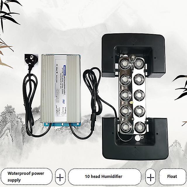 Umidificatore ad ultrasuoni Dc48v con alimentatore impermeabile 220v 10 head atomizzatore fog machine 5kg / h Mist Maker Fogger