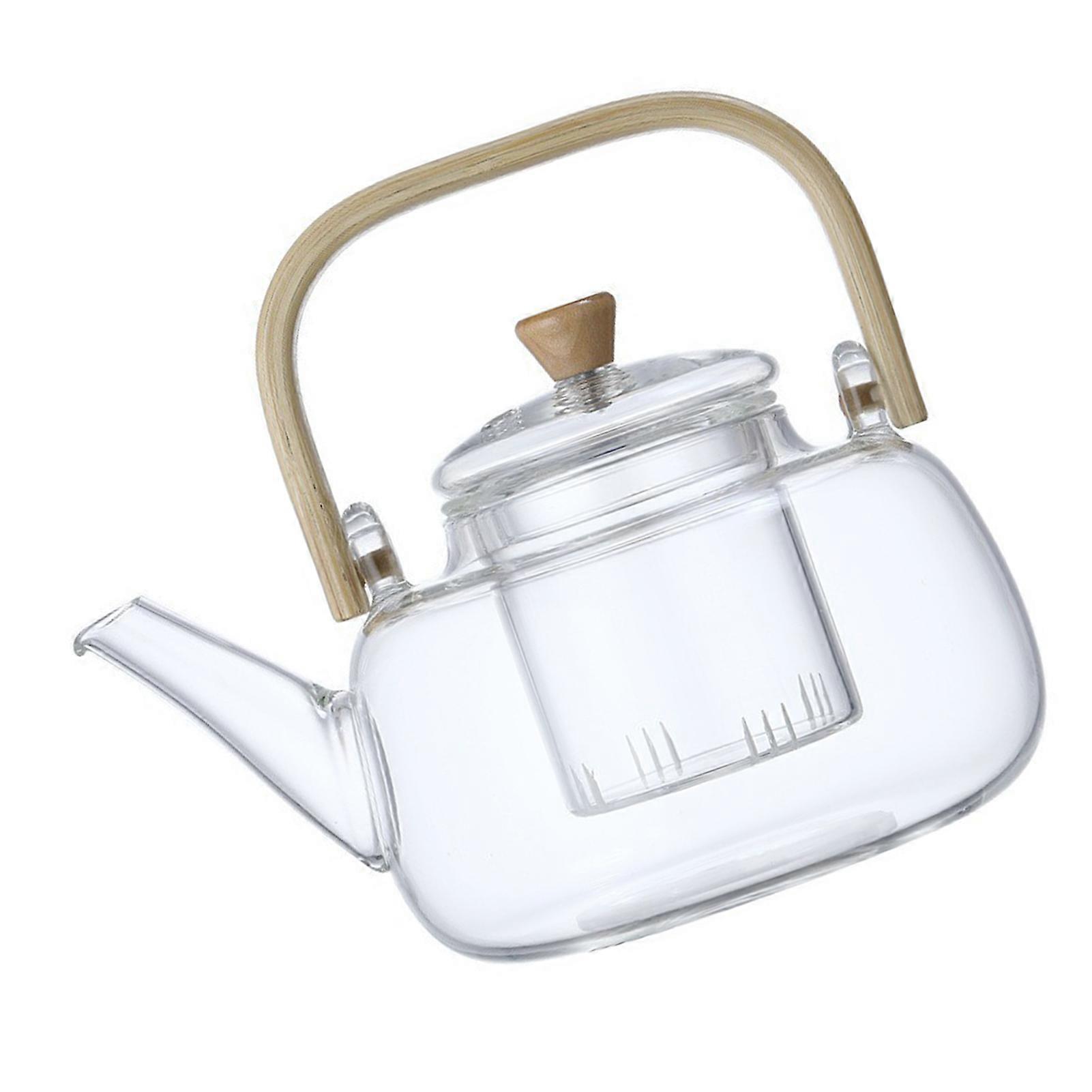 1000ml Borosilicate Teapot with Bamboo Handle, 14x11.5cm