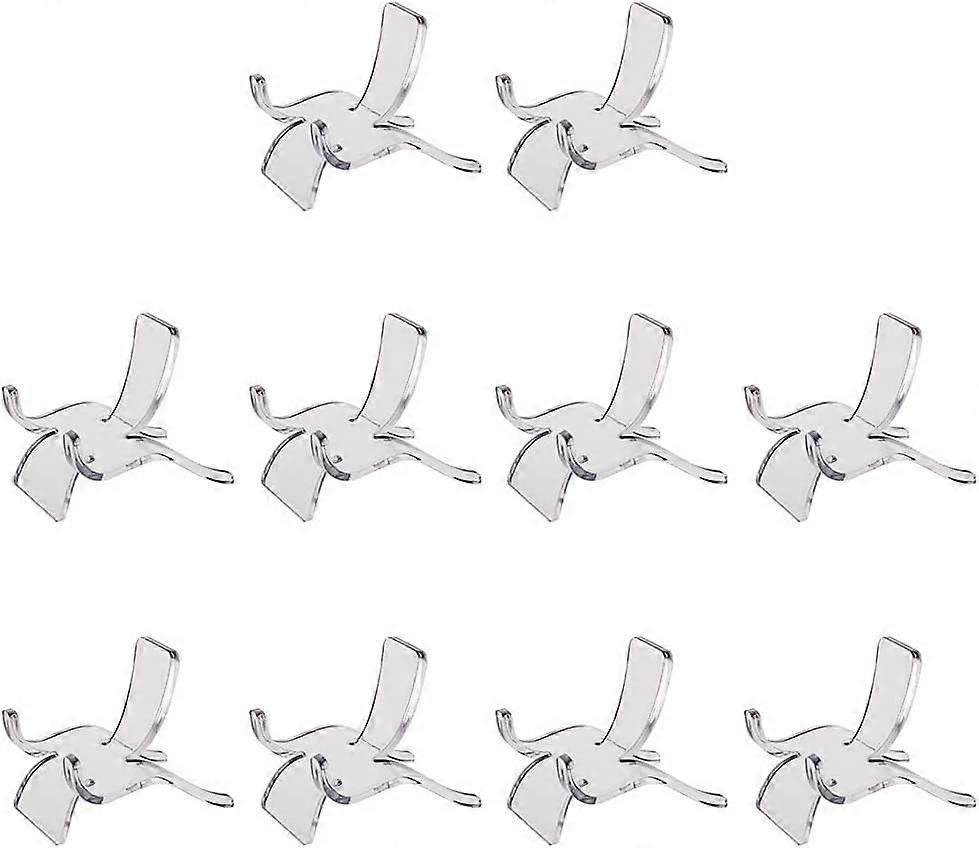 10 Pieces Acrylic Display Holders Acrylic Triangle Display Holder Easel  (Transparent, Small Size)