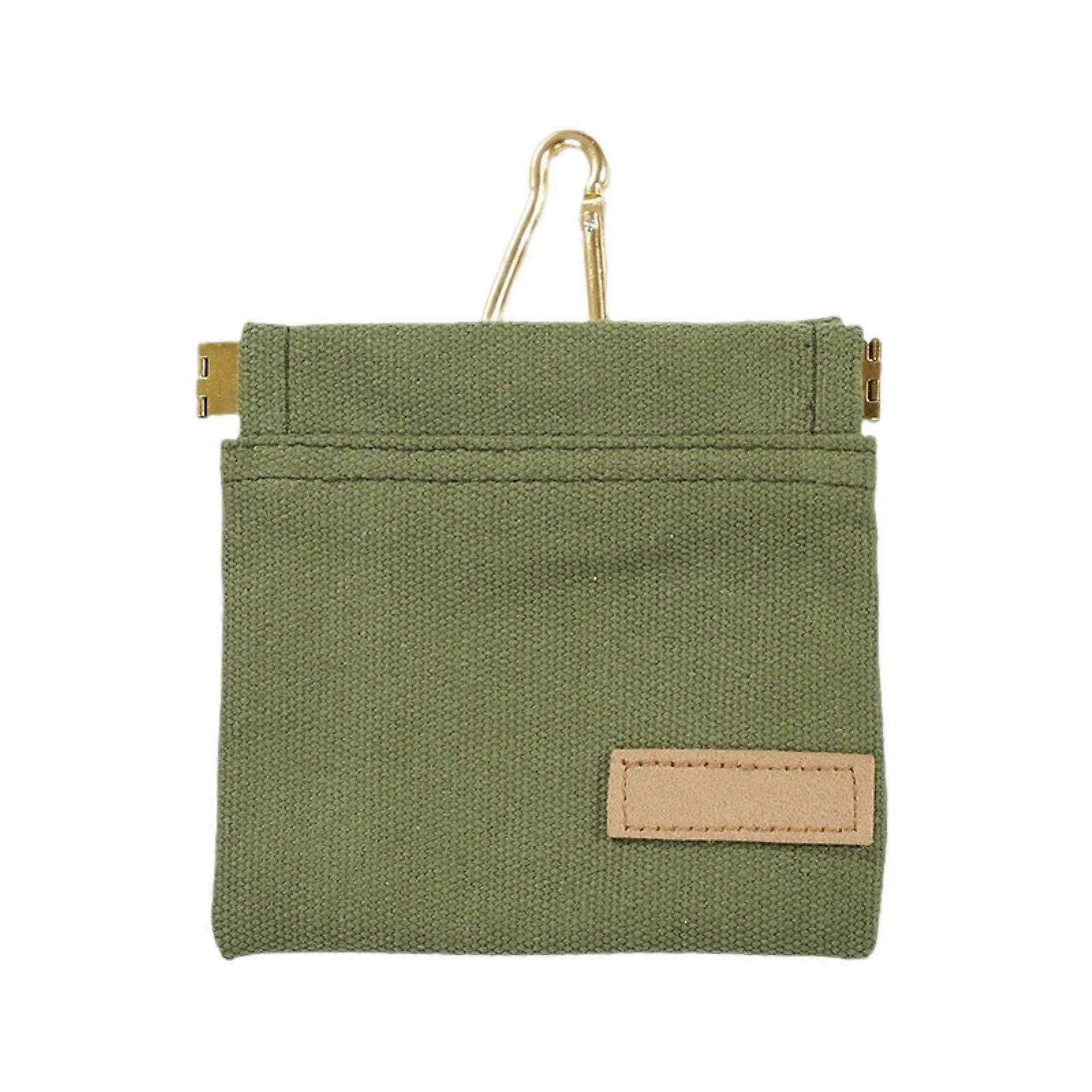 Canvas Pet Snack Bag Portable Hands-Free Vintage Coating Waterproof Dog Treat Pouch with Self-Closing Opening for Puppy Training or Outdoor Use