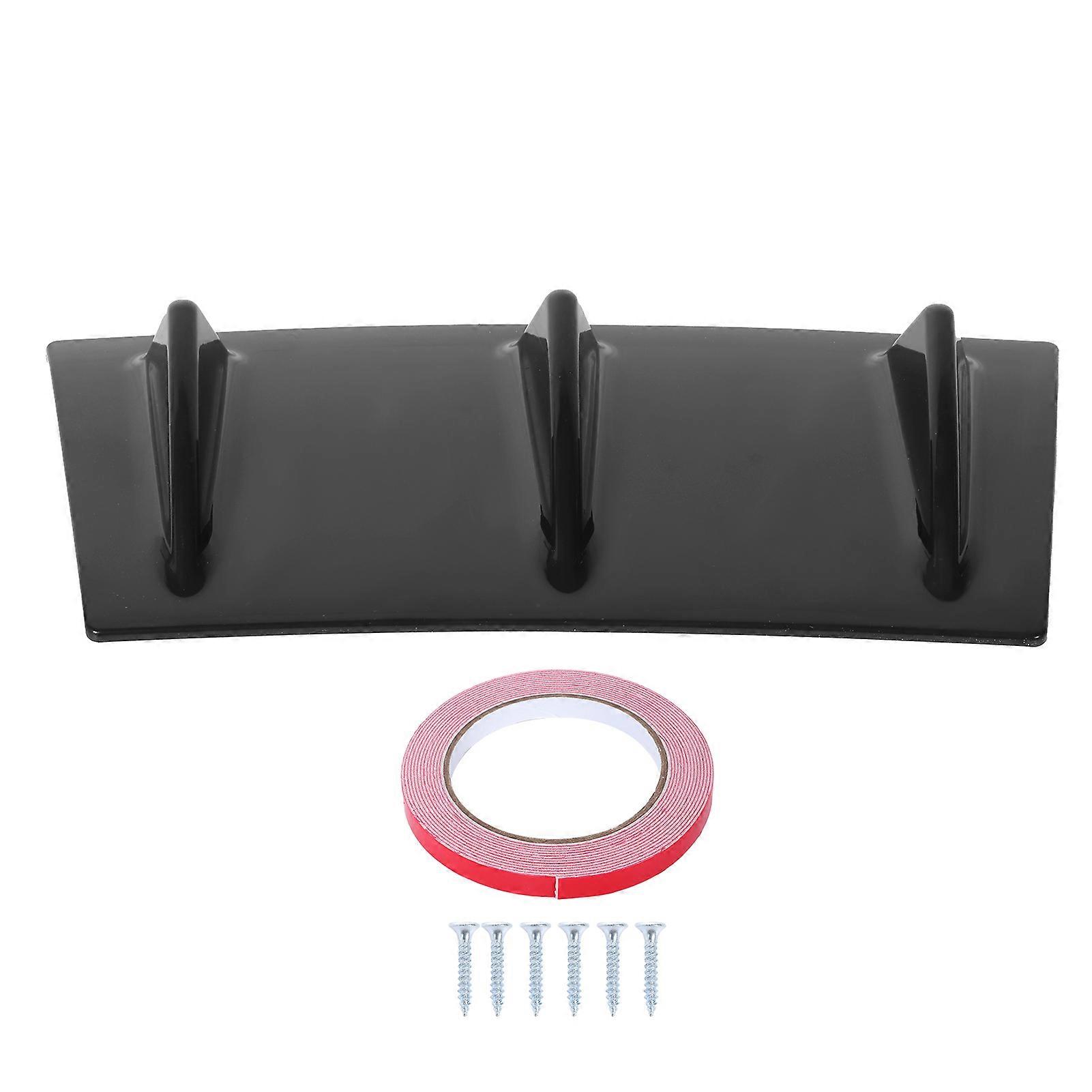 Rear Bumper Lip Diffuser Spoiler Weatherproof Glossy Black Universal for Car Modification3 Fins