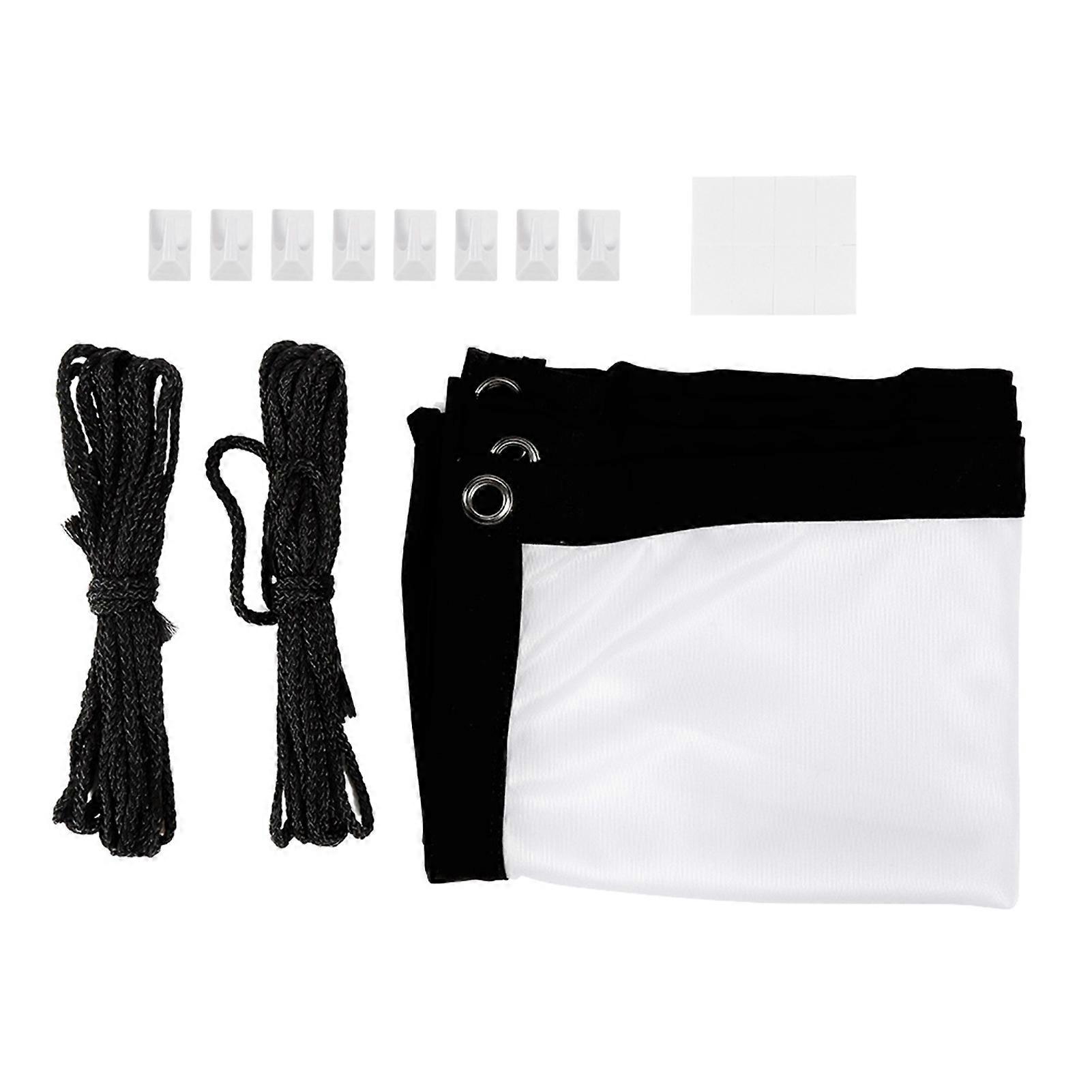 16:9 Thicken Portable Non Crease Soft White Polyester Projector Curtain Projection Screen(120in )