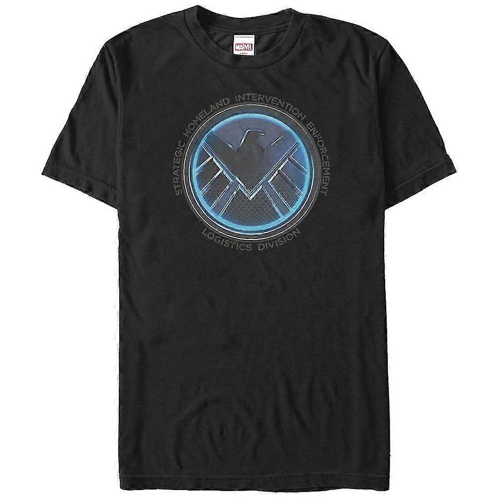 Marvel S.H.I.E.L.D Logistics Logo  Graphic Tee Black Exquisite Workmanship
