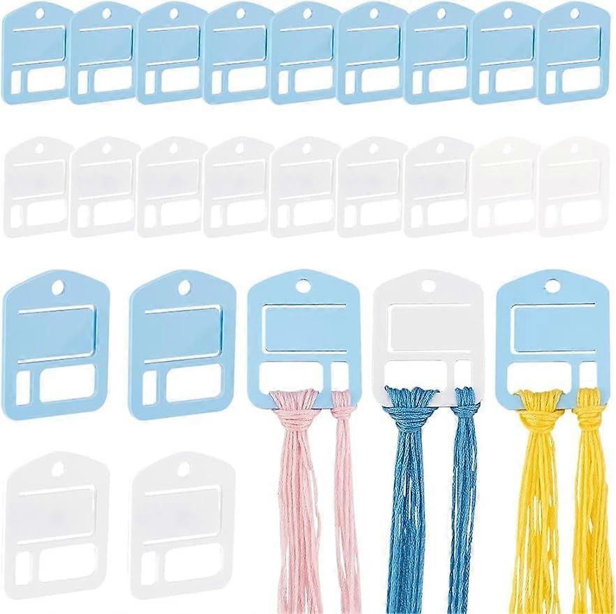 30pcs Acrylic Embroidery Floss Drop Thread Organizers Slim Floss Bobbins Cross Stitch Thread Bobbins Floss Organizers
