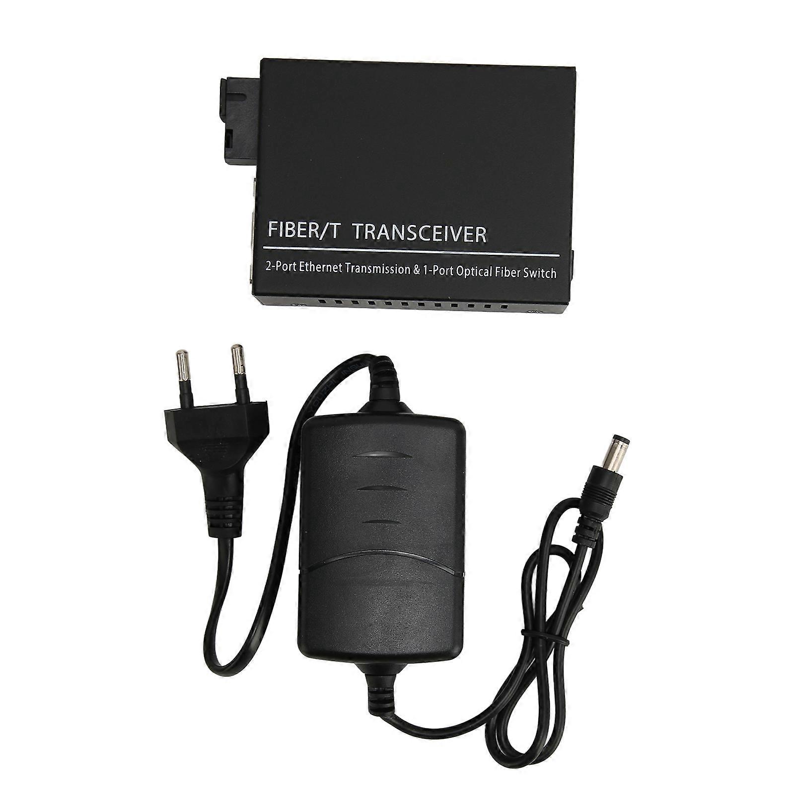 Fiber Transceiver Tx1310nm Rx1550nm Single Fiber Single Mode Up To 25km Fiber Ethernet Media Converter with SC Port 100?240V EU Plug