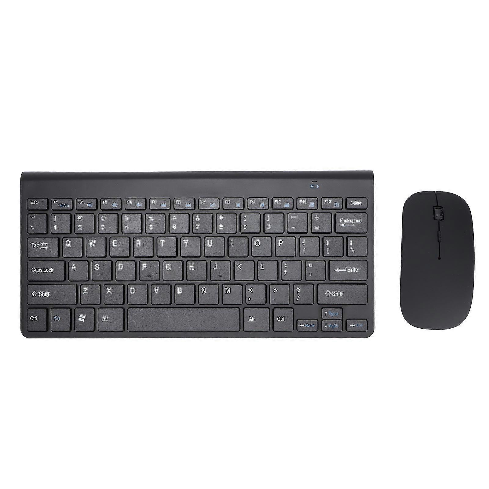 Keyboard Mouse Combo Wireless 2.4G USB Ultraslim Portable Ergonomic Wearproof Keyboard and Mouse for Notebook ComputerBlack