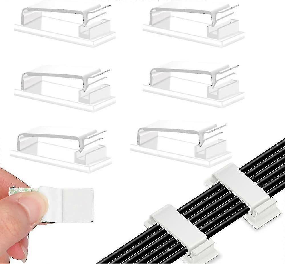 50pcs Adhesive Durable Cable Management Clips Power Cord Retainers