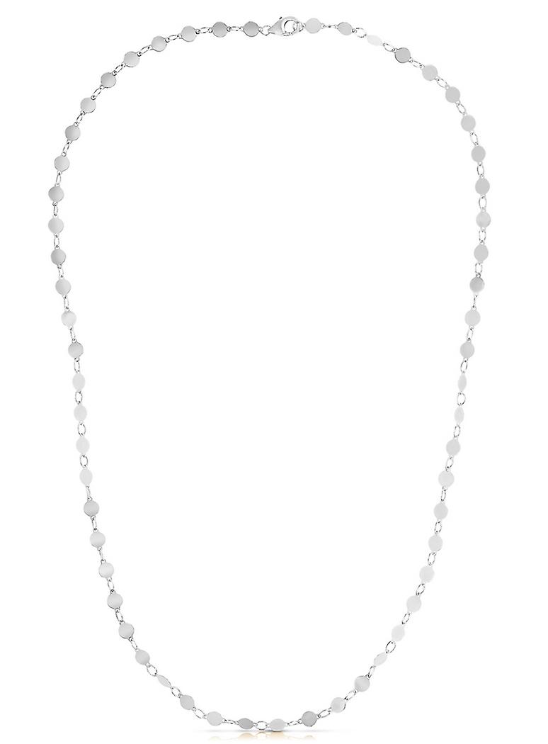 Colar feminino em ouro branco 14k polido com fecho lagosta, 45 cm (18 polegadas) - 2,5 gramas