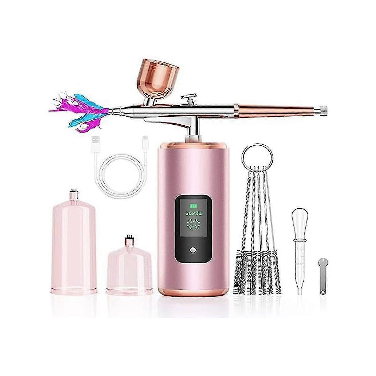 Airbrush Kit with Compressor, Cordless AirBrush Set with LED Display, 36 PSI High Pressure Portable