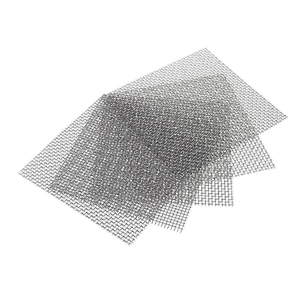 10 Pcs 304 Stainless Steel Wire Mesh Pad Moss Net Aquarium Fish Tank Water Grass Plants Fixed Net Ornaments - 8x8cm (Silver)
