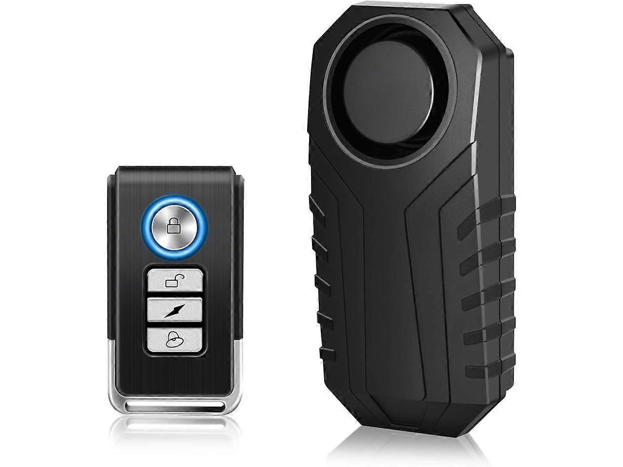 Bike Alarm Remote Motion Sensor System, Motorcycle Alarm with Remote, 110dB Loud Anti Theft Bicycle Alarm, Wireless Waterproof Vibration Alarm Securit