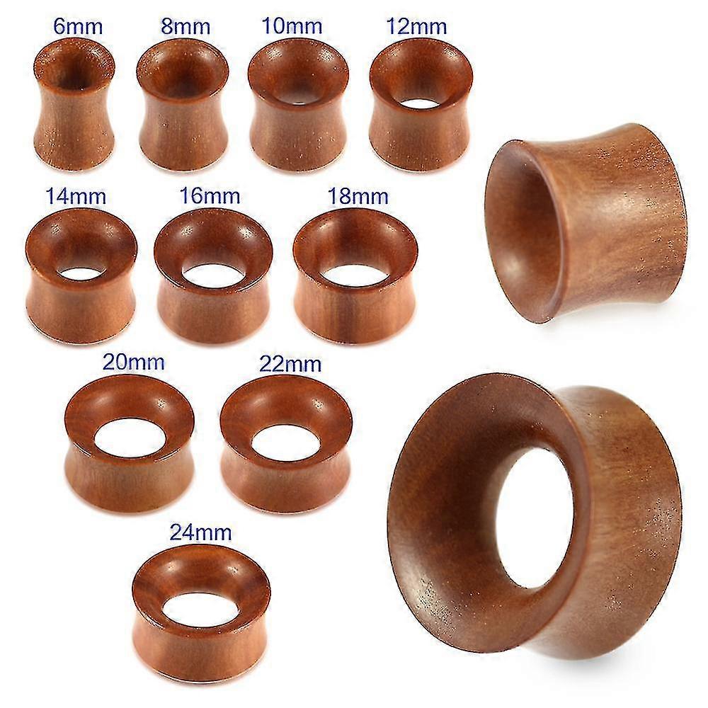 2 Gauge (6MM) Podwójna rozszerzana organiczna naturalna tekowa korek doszająca do tunelu do drewna