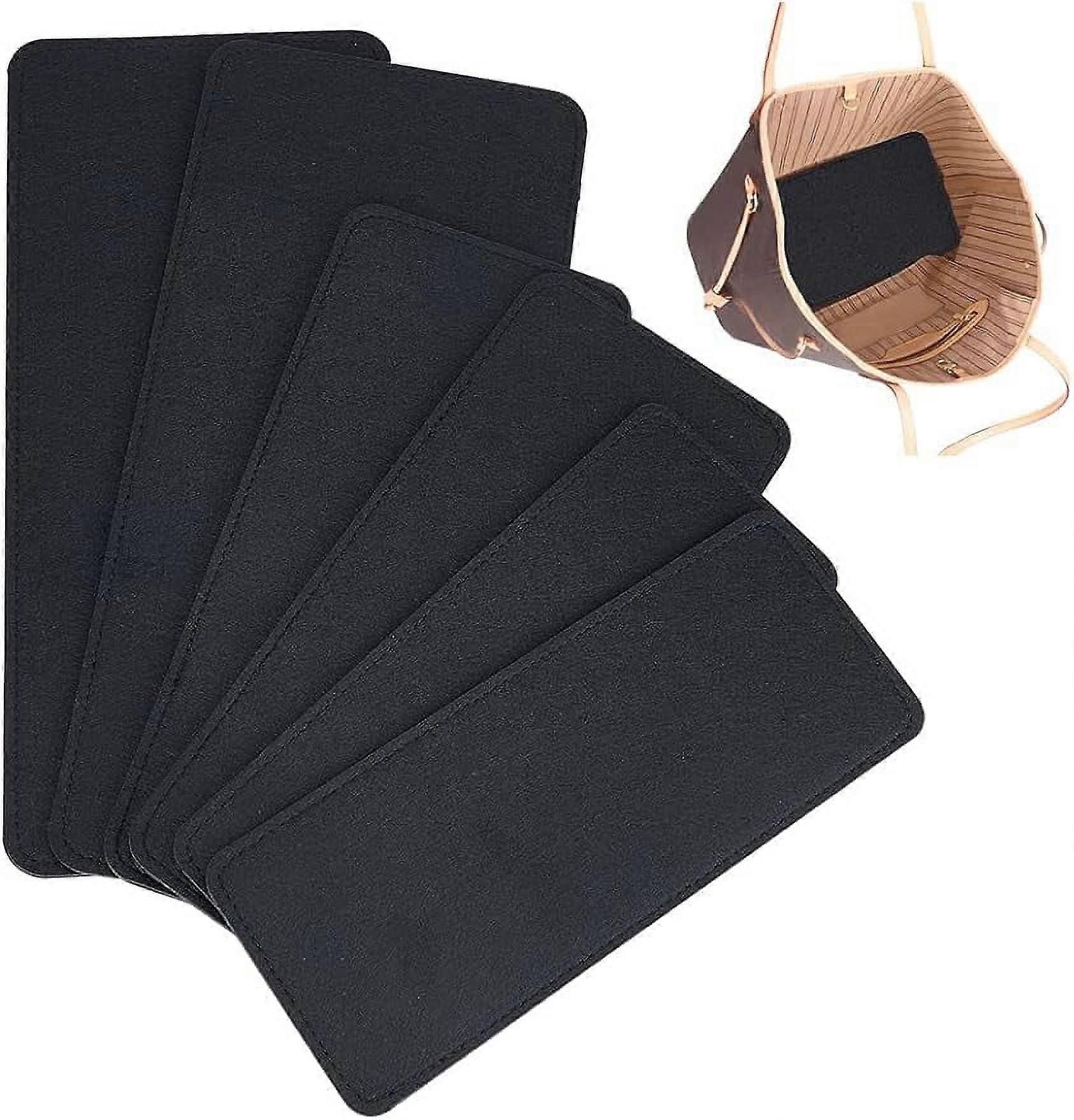 6pcs 3 Sizes Felt Base Shaper Rectangle Bag Support Insert Base Black Handbag Base Insert Purse Bottom Insert Bag Stabilizer Bag Liner Board for Tote 