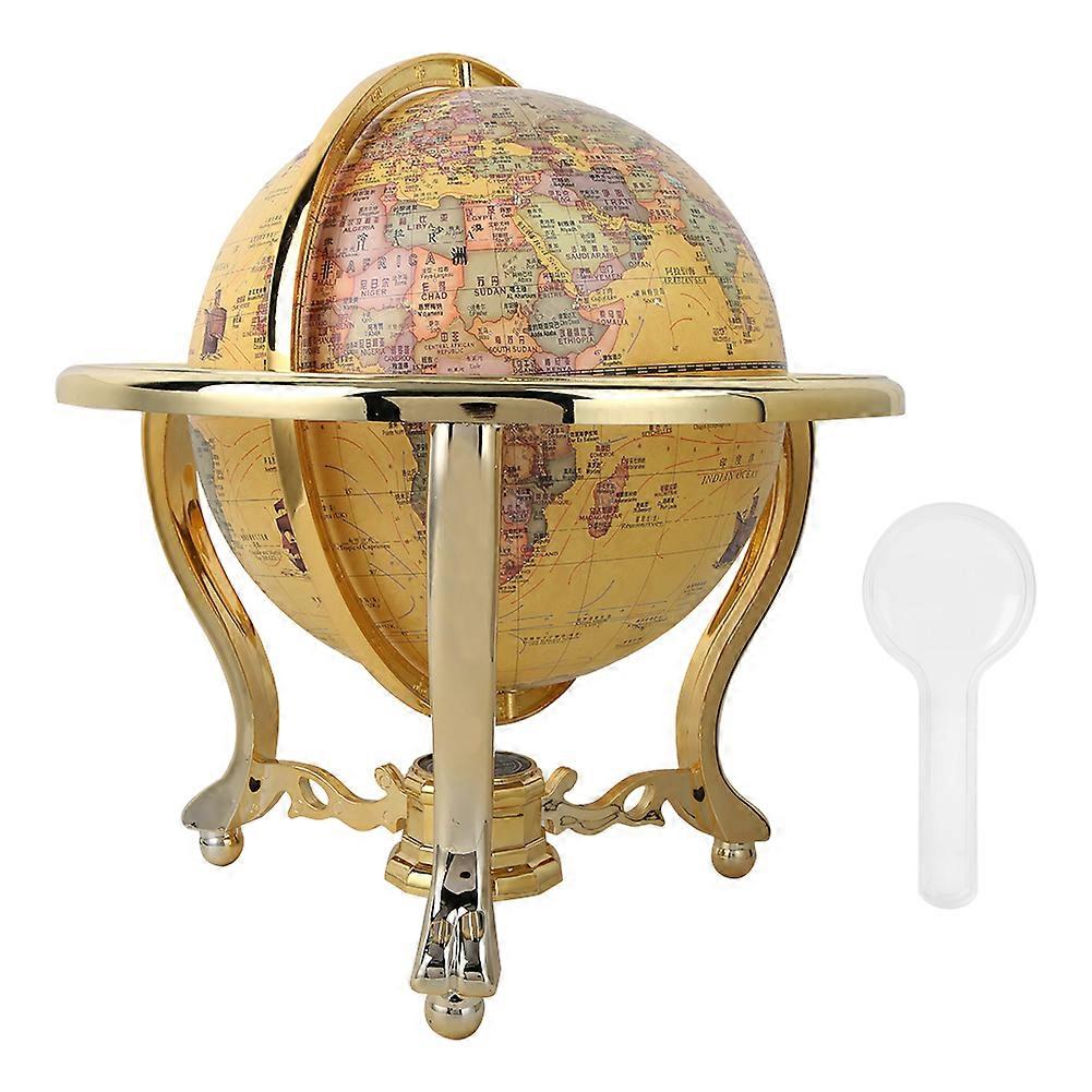 Antique Globe Gift Office Desk Decor Educational Tool Teaching Crafts with Compass25CM