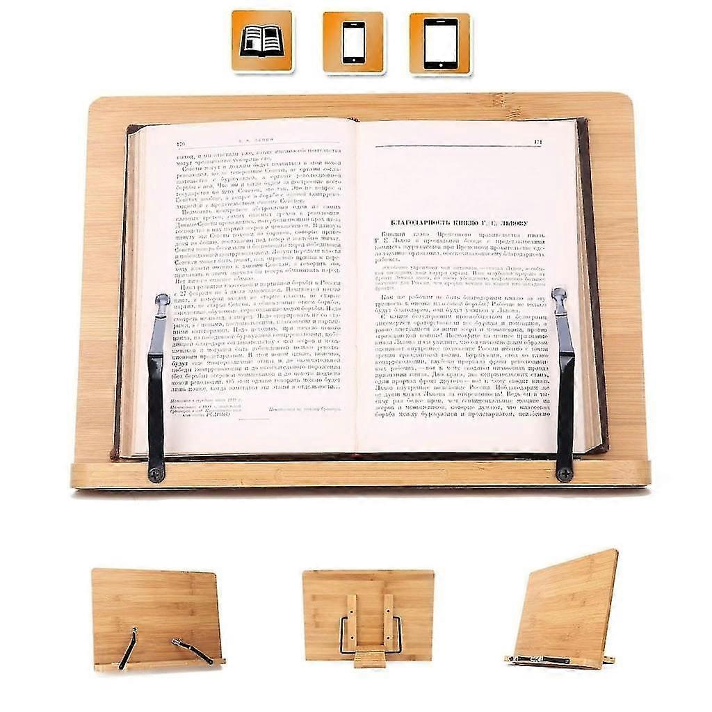 antique hollow bamboo reading rack with adjustable angle