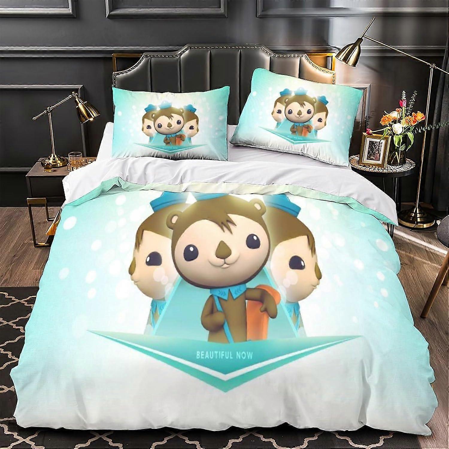 Pcs Octonauts 침구 세트 소년과 소녀 이불 이불 커버 세트 3D 만화 이불 커버 세트 침실 장식