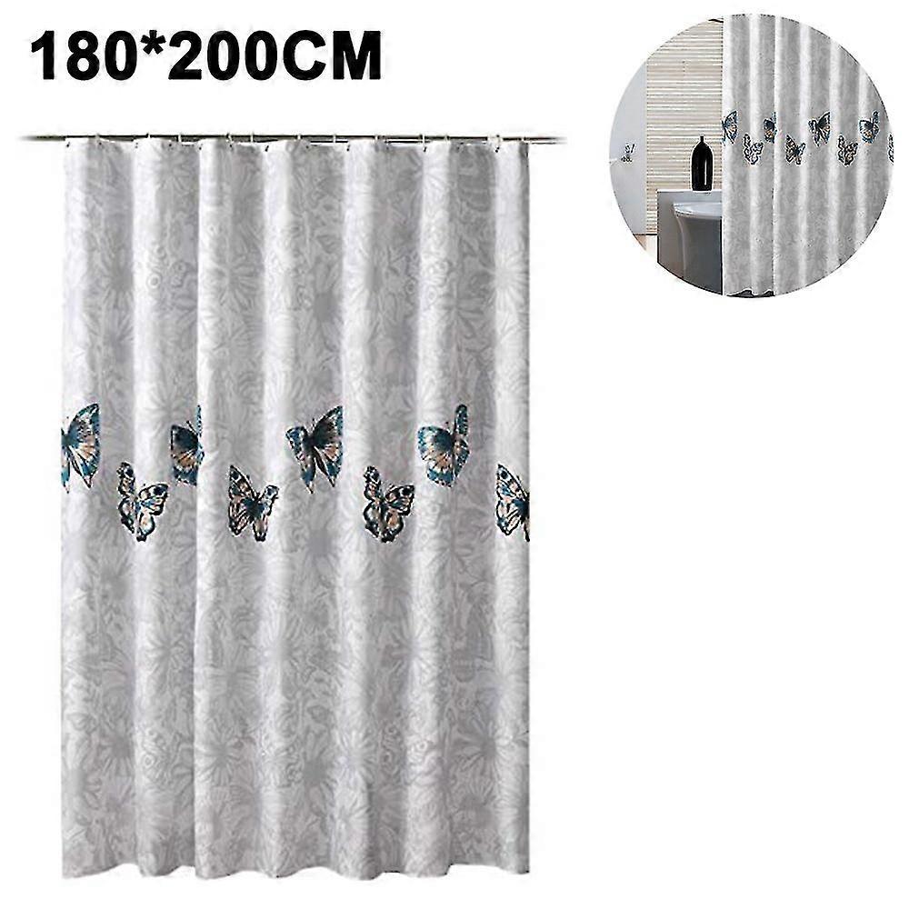Fabric Shower Curtain, Waterproof Design And Polyester, Quick-drying, Weighted H