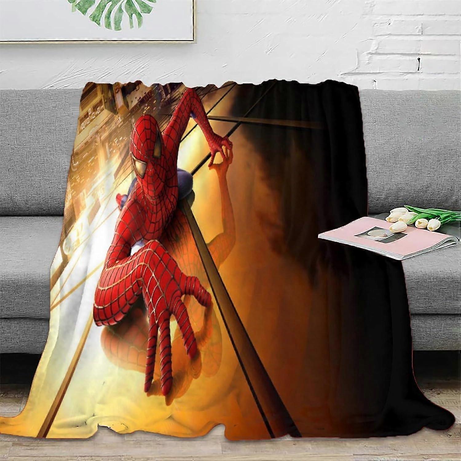 Spiderman Flannel Fleece Throw Blanket 3d Plush Blanket Warm & Cosy Blanket Plush Throw for Sofa Bed Couch, 100% Microfiber Winter Warm BlanketsL-322