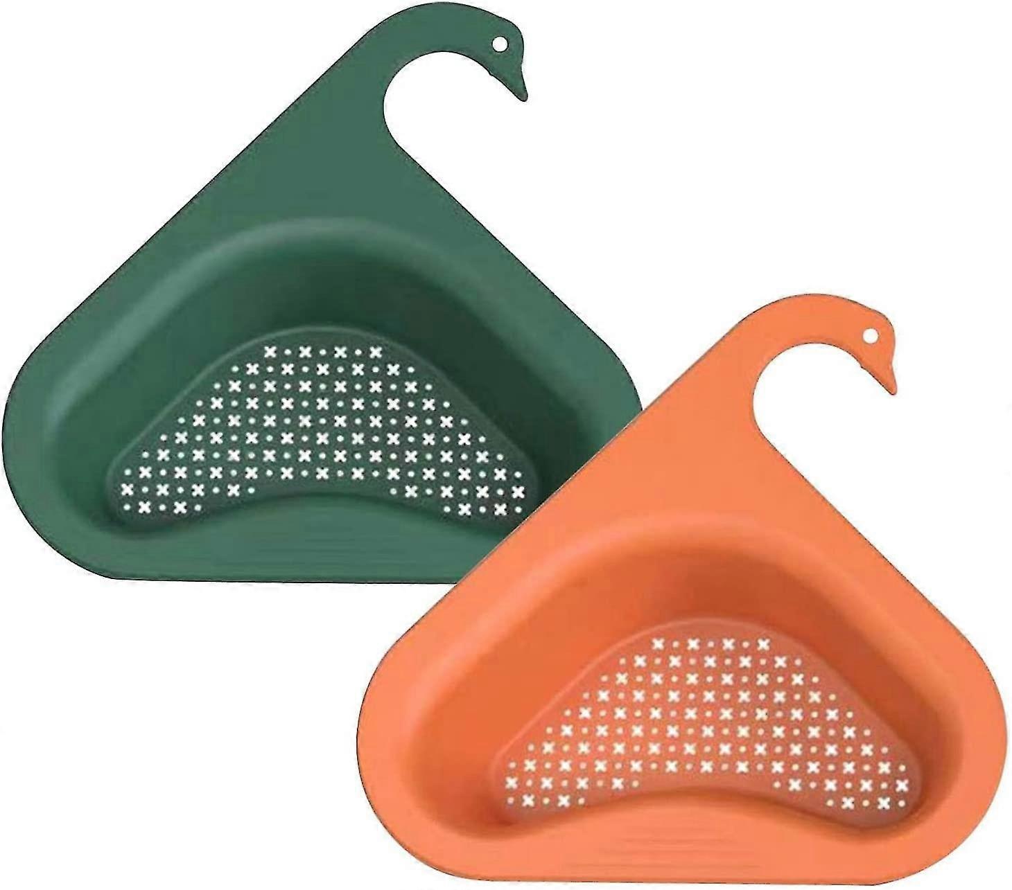 Multi-functional Hanging Filtering Draining Rack Swan Drain Basket For Kitchen Sink Sink Strainer Basket Triangular Corner Strainer For Kitchen Sink F