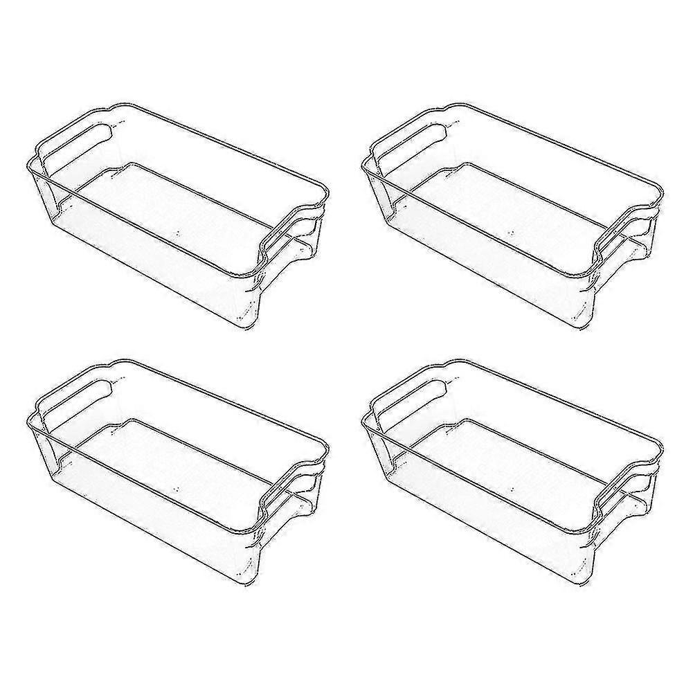4 Pack Fridge Organiser Set,clear Plastic Bins,refrigerator Container