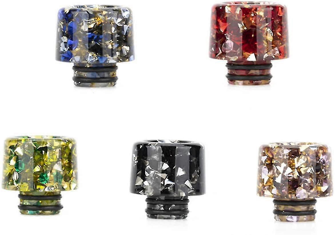 510 Drip Tips Resin Diamond Shiny Style For Coffee Machine Favors Ice Maker 5pcs(red/blue/purple/green/black)
