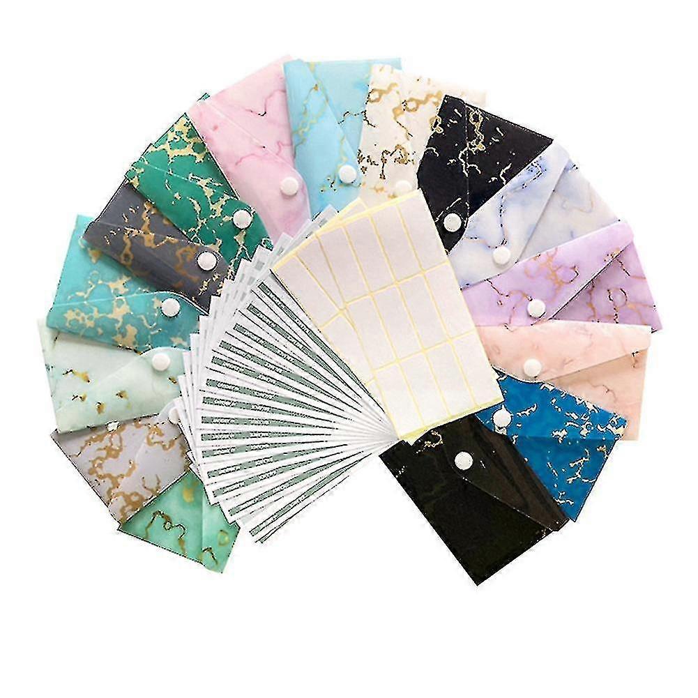 Cash Envelope System, 15 Pack Waterproof Reusable Plastic Budget Pvc