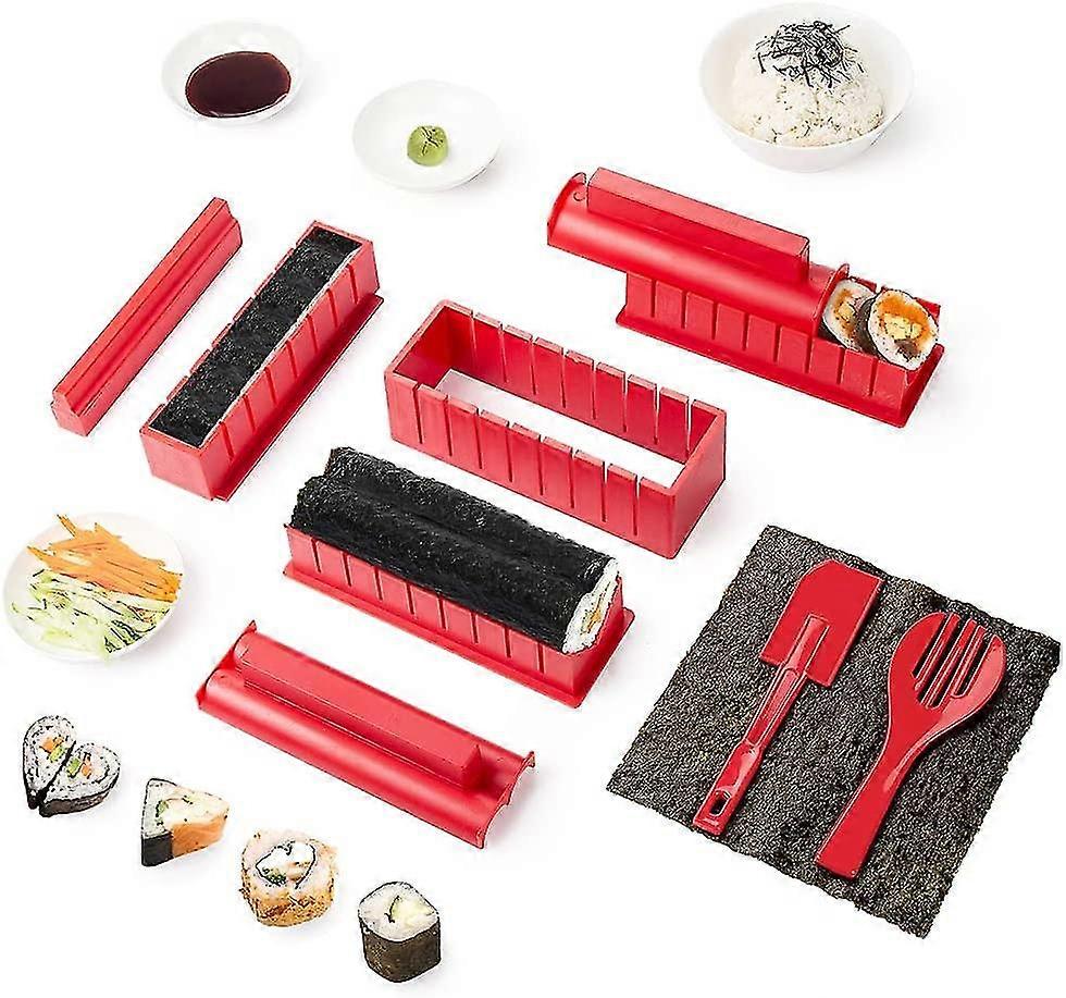 Sushi Maker Kit 10 Pieces Diy Sushi Set 5 Shapes Sushi Maker Set For Beginners Easy Sushi Maker Easy And Fun Also As A Gift