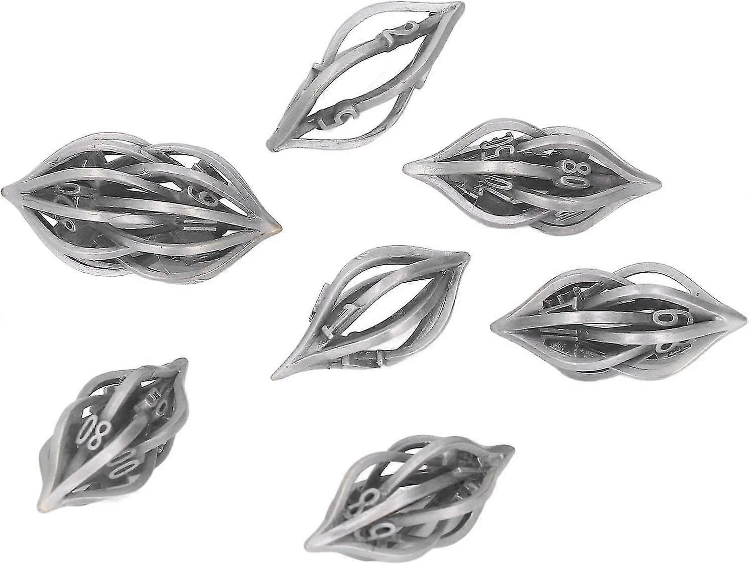 Dnd Metal Dice Set, Hollow Metal Dice, 7pcs Clear Number Polyhedral Dice Dungeons And Dragons Metal Dice For D&d Rpg Role Playing Games And Table Game