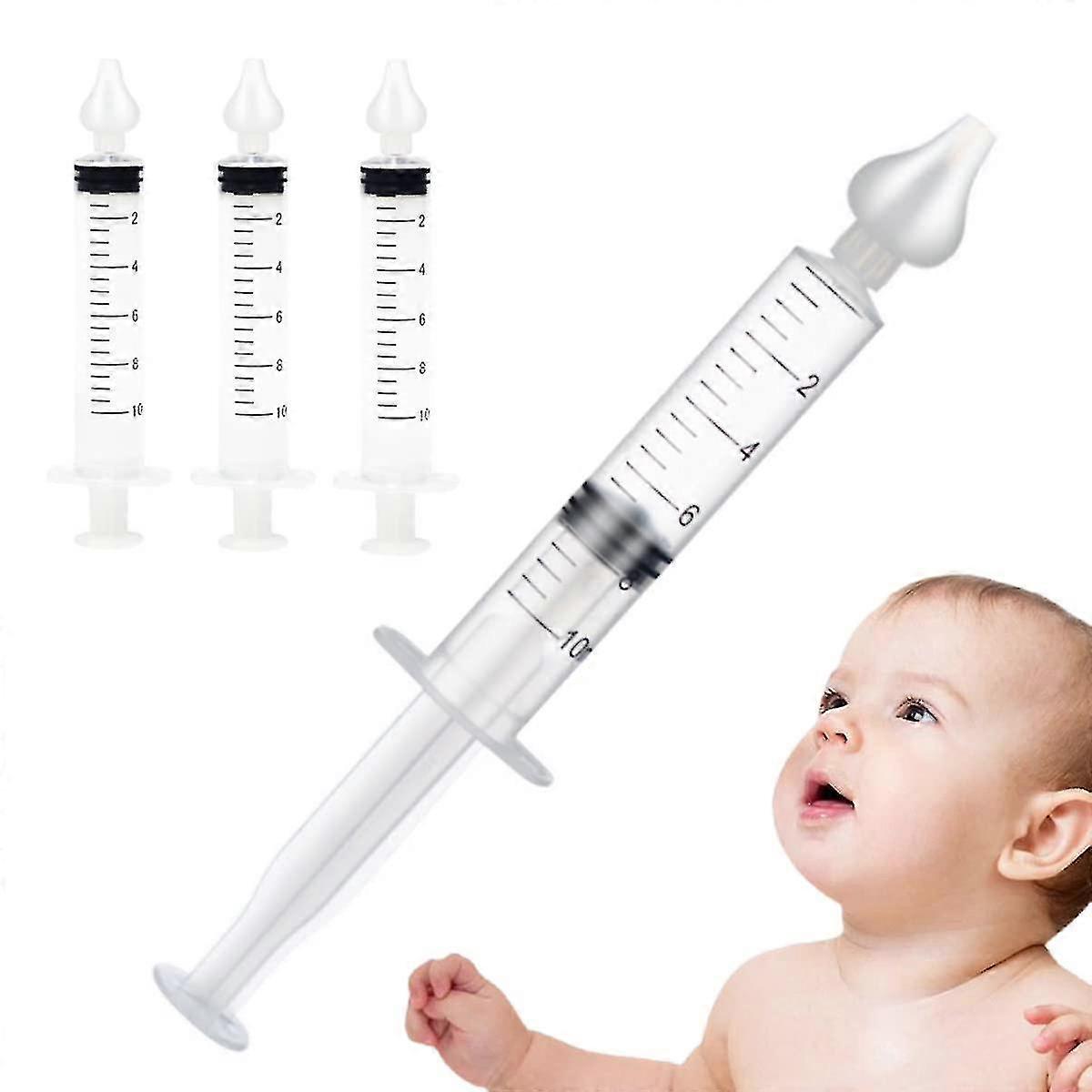 4 Pcs Baby Nasal Aspirators Portable Infant Nose Cleaner 10ml Syringe Nasal Irrigator Reusable Silicone Nasal Suction