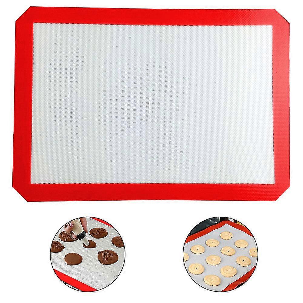 16.5" X 11.6" Silicone Non-stick Professional Baking Mat Fat Cookie Sheets In Oven Easy Clean Red