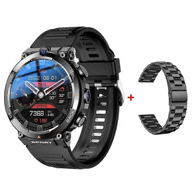 1,39 pouces double caméra montre intelligente 4G réseau GPS Wifi carte SIM NFC 64G-ROM Google Play IP67 Android Hommes Femmes Mode Smartwatch