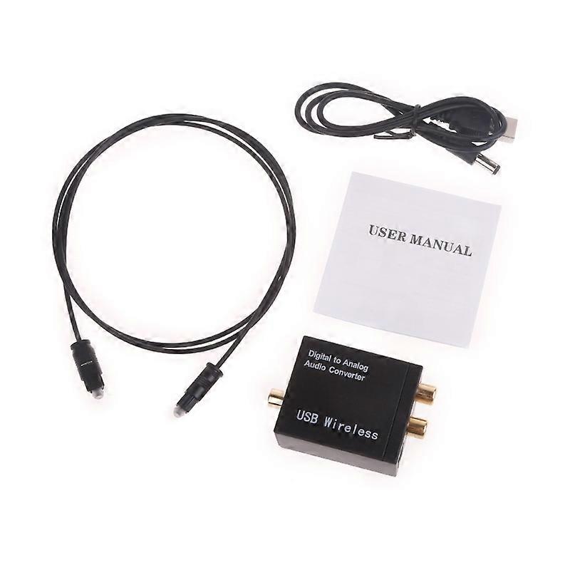 Digital till analog Aux-omvandlare Adapter Förstärkaravkodare Optiska fibrer
