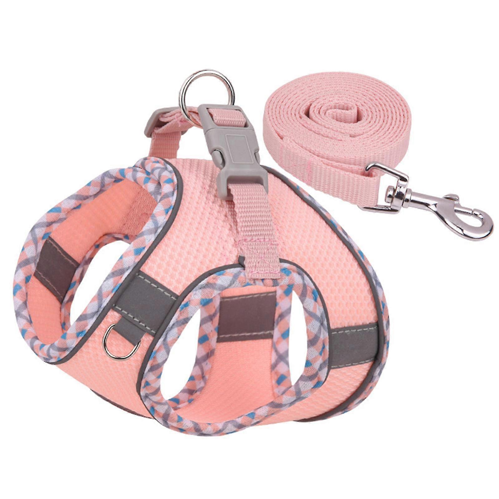 Small Dog Harness And Leash Set Reflective Breathable Soft Puppy Dog Harness With Handle For Medium Large Dog - SNNGV