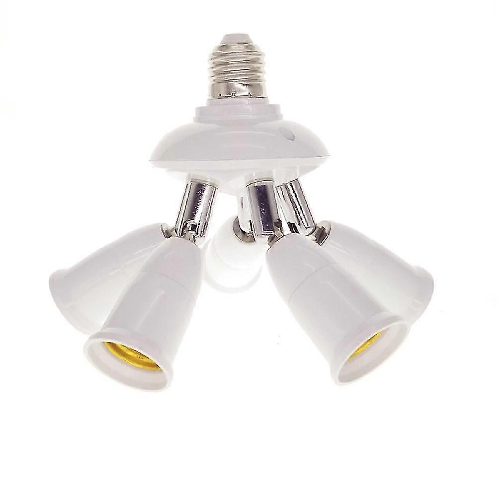 3 in 1 e27 socket splitter adapter, e26/e27 standard led light bulbs lamp bases,converter socket with 360 degree adjustable