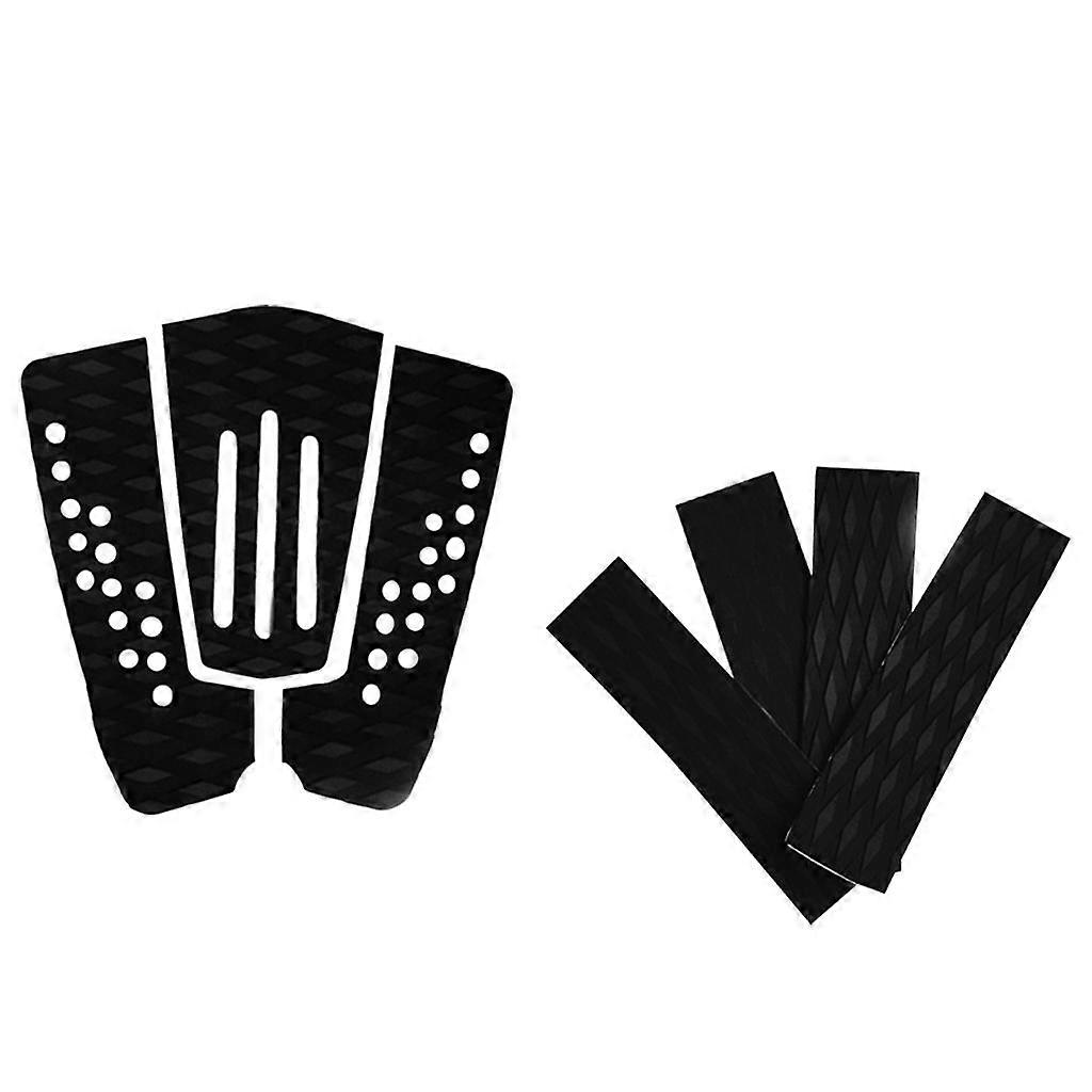 7 חלקים שחור מונע החלקה EVA גלשן משטח משיכה לגלישה ידיות אחיזה סיפון רפידות זנב