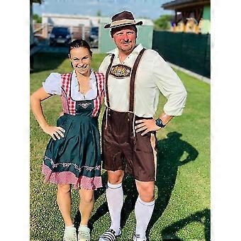 Costume Bavarois Homme 4 Pièces - Bretelles, Chemise, Chaussettes, Chapeau - Pour Oktoberfest, Halloween