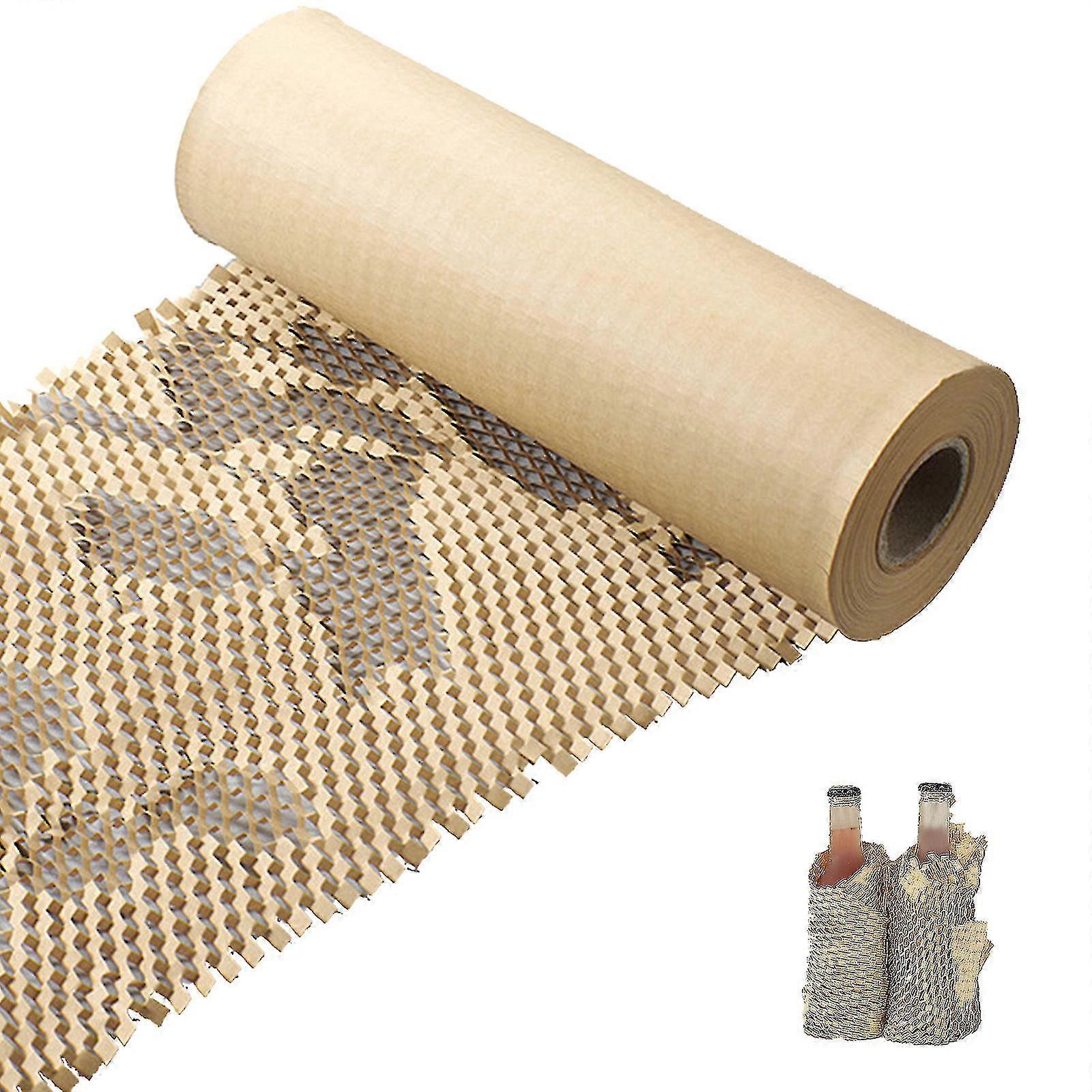 Recycled Cushioning Wrap Roll, Honeycombs Packing Paper, Eco-friendly, Moisture-proof, Diy Decorative Gift For Moving, Kraft Buffer, 30x50cm