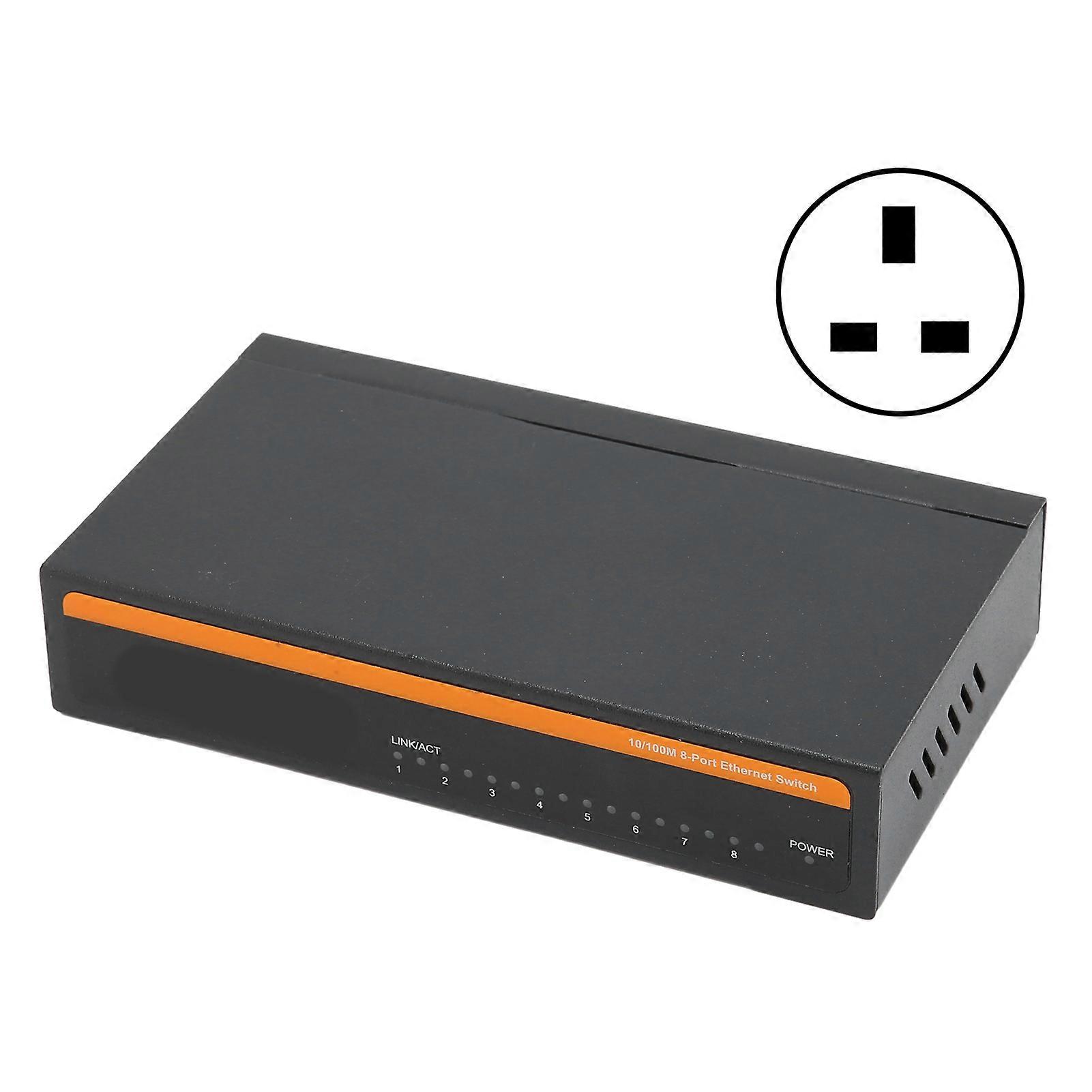 Ethernet-Switch TBCS4008E 100M 8 Ports SelfAdaptive Splitter Desktop-Computer-Zubehör (UK-Stecker)