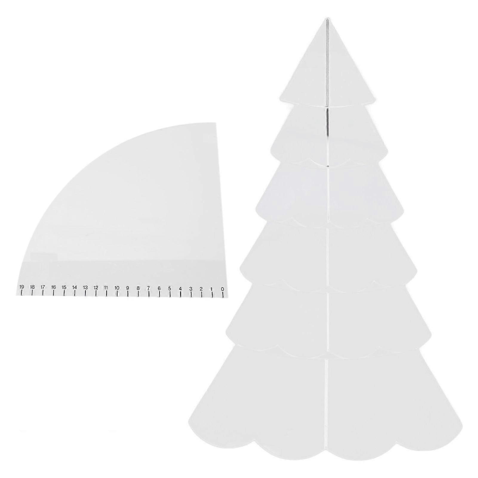 Handmade Christmas Tree Quilting Set Transparent Acrylic DIY Sewing Pattern Template Ruler Tool Set for Bowl Mats Making L
