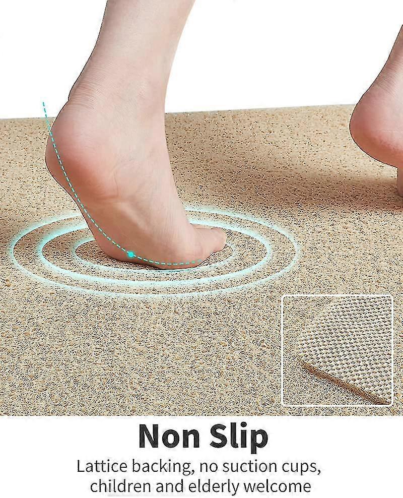 Non Slip Shower Mat, Comfortable Bath Mat For Textured Surface,quick Drying Easy Cleaning Shower Floor Mat Beige 24 X 24inch