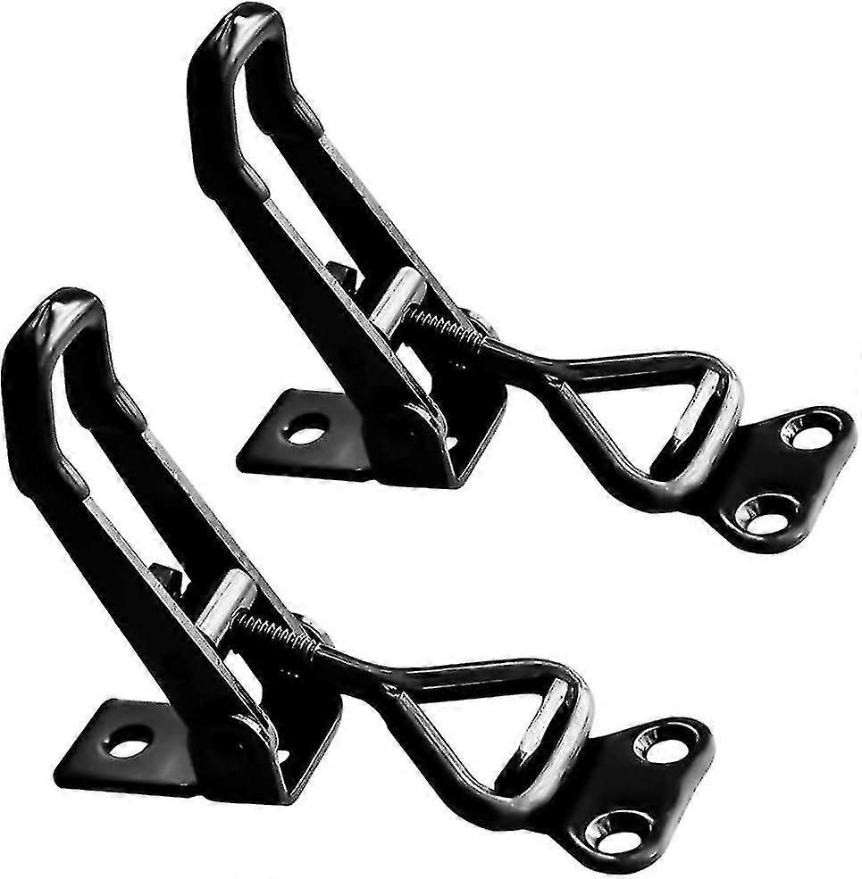 2 Pack Metal Toggle Latch,Box Closure Tension Lock Toggle Clamp Latch Adjustable Toggle Latch Quick Release Toggle Catch Latch (Black 2pcs)