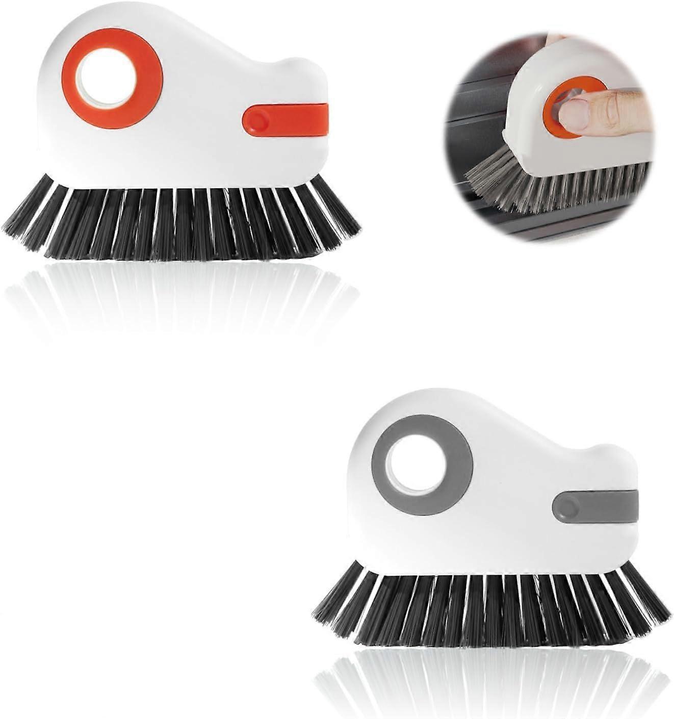 Household Brush 2 Pieces Small Cleaning Brush 2 in 1 Gap Cleaning Brush Seamless Fit Multifunction, for Grooves Window Spaces Door Sinks