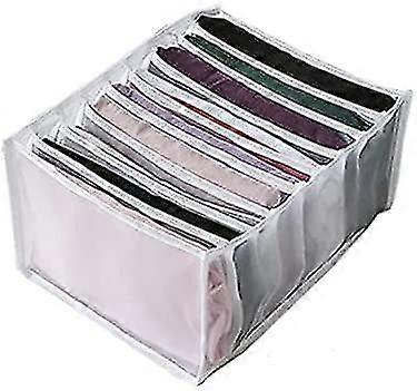 Foldable Drawer Organizer, Compartment Storage Box, For Jeans, Winter Warm Pants, Space Saving, For Drawer, Wardrobe (17x25x32cm, White)