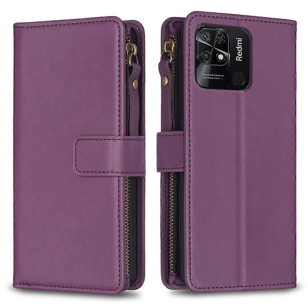 Case for Xiaomi Redmi 10C Zipper Cover Leather Wallet with Card Holder Magnetic Closure Compatible with Xiaomi Redmi 10C Case