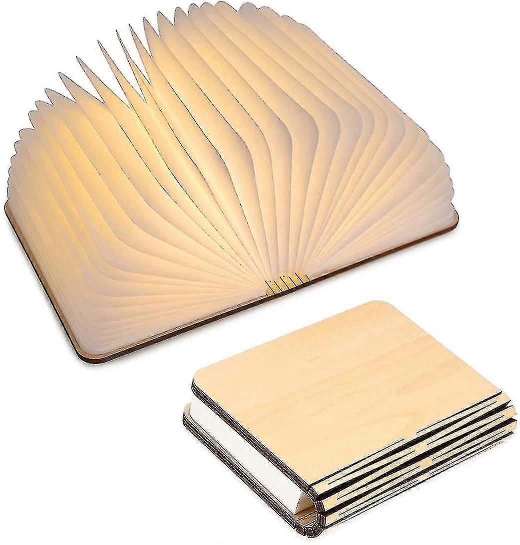 Led Wooden Book Lamp, Folding Magnetic Book Lamp, Usb Rechargeable Led Paper Lamp, Decorative Light